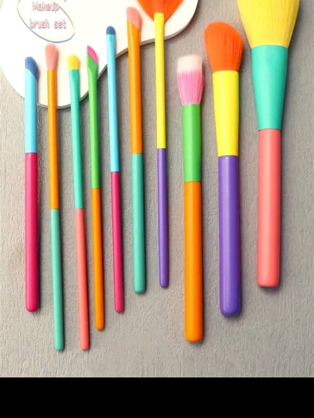 Rainbow Multi-Piece Makeup Brush Set - Assorted Bright Colors